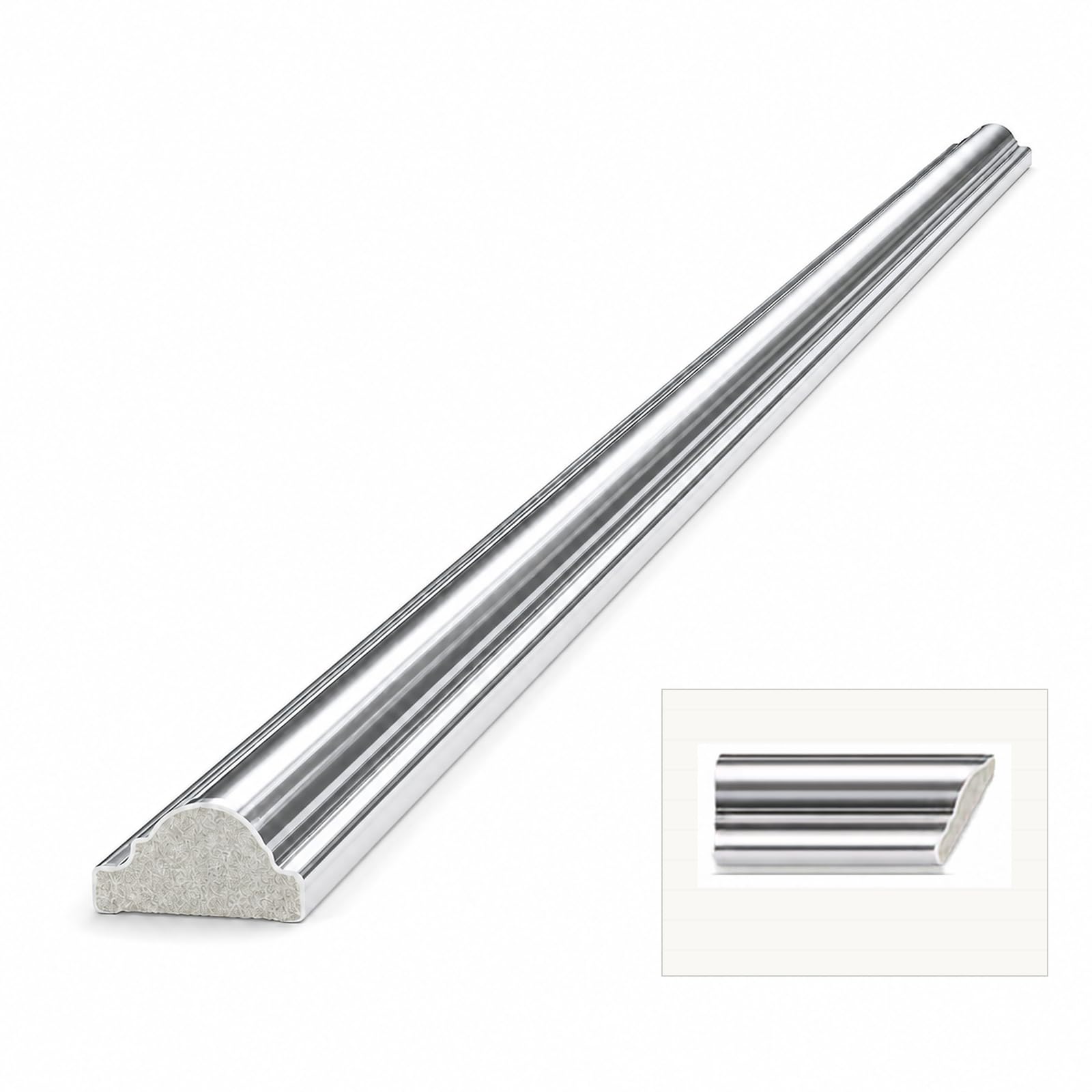 DECOVISION Wall Moulding 6Pcs - Silver Paintable, 2.5cm x 240cm, Right Mitre