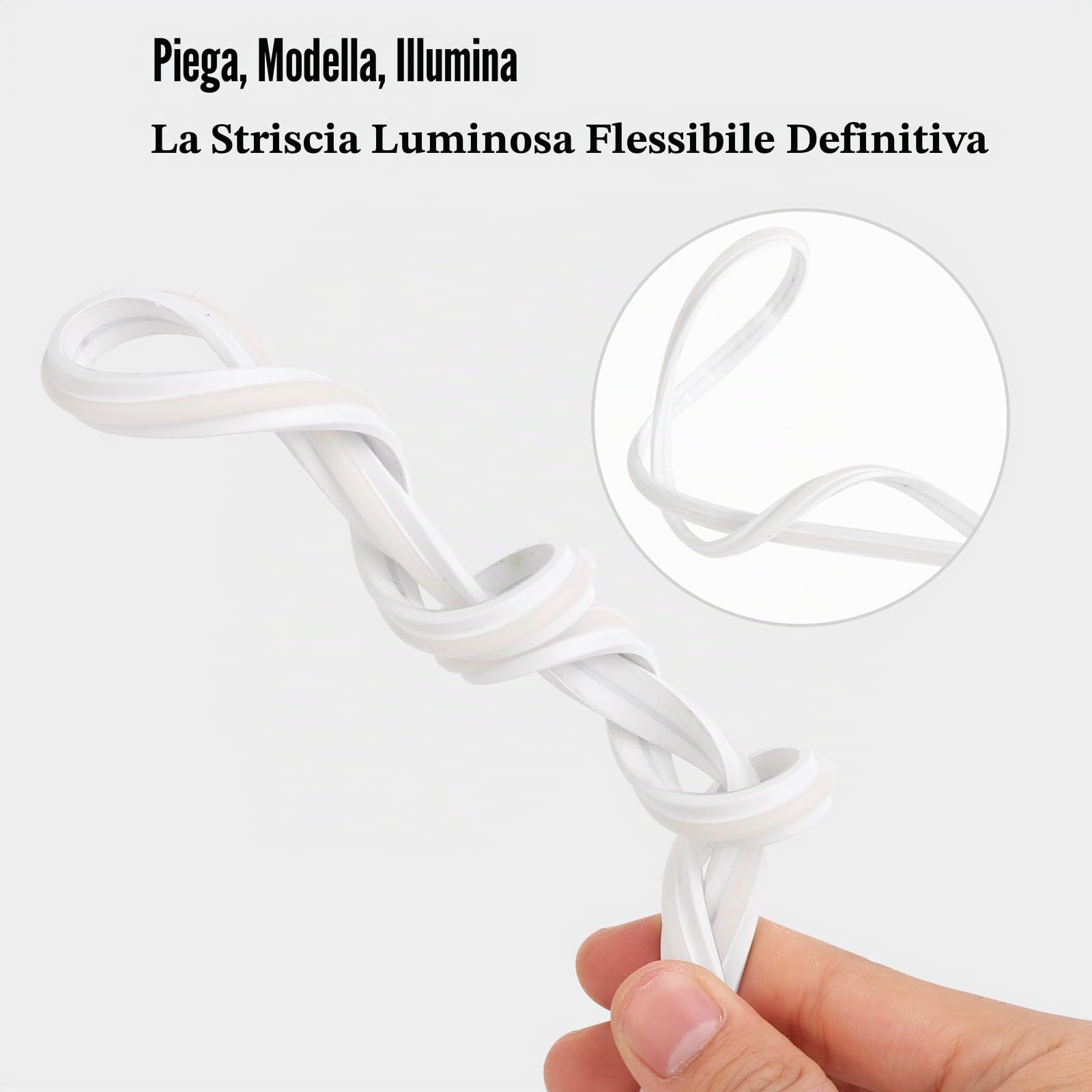 pcning 5M Strip LED COB 220V Adesivo 3000K Bianco Caldo da Interno Esterno, IP67 Impermeabile Striscia LED 5 Metri senza Trasformatore (Bianco Caldo, 5M)