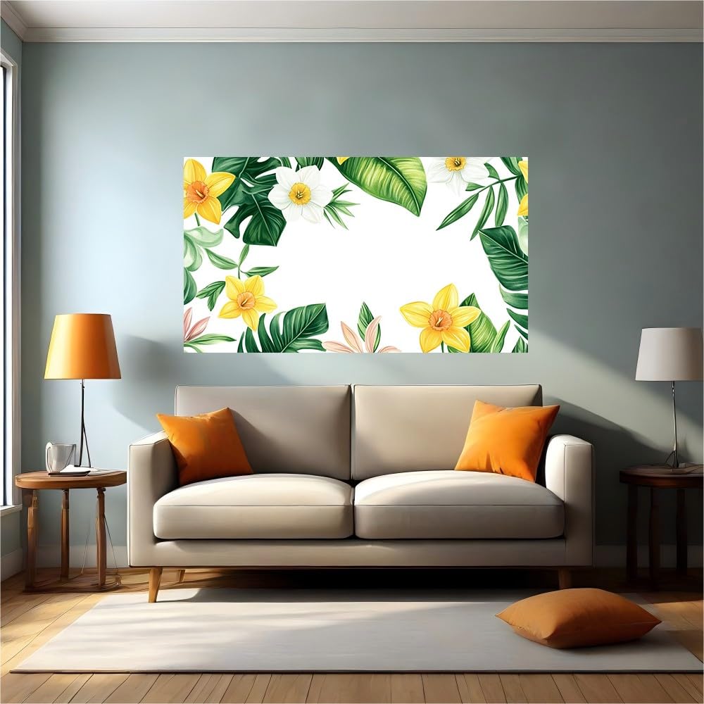 Vinilo para tapar manchas en paredes calcomanías narcisos tropicales autoadhesivas de 120x80 cm