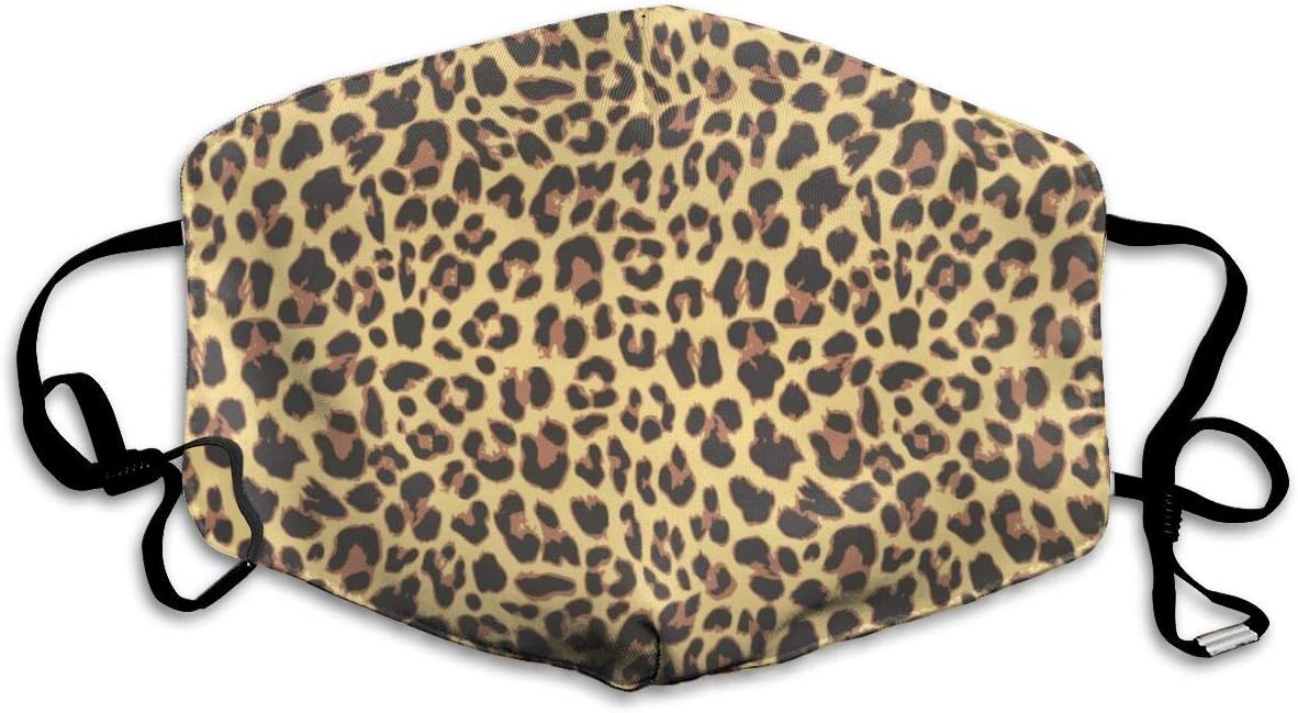 Leopard Print Animal Skin Pattern Dust Face Mask for Dust Mouth Mask Anti-Dust Mask Adjustable Earloop Face Mask