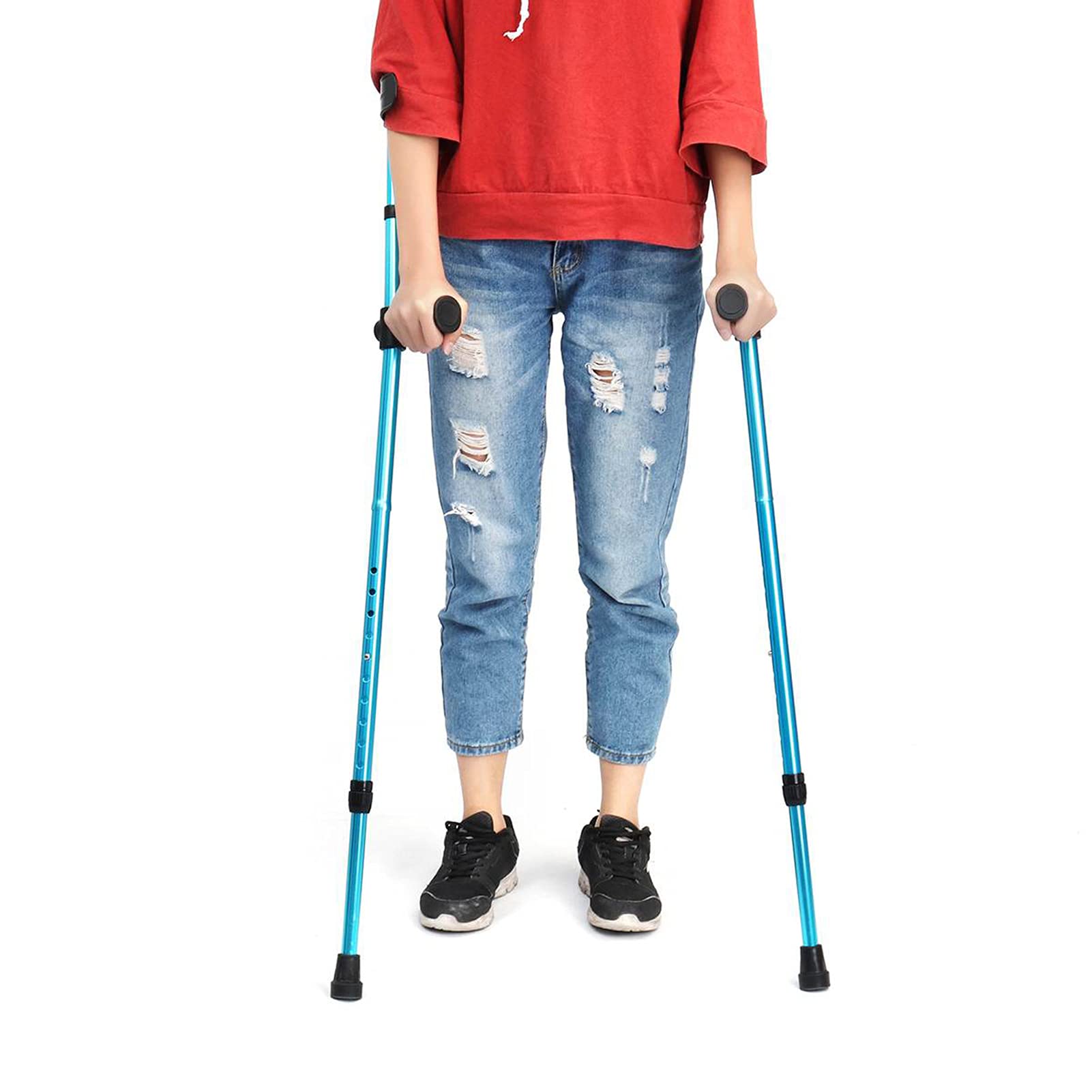 Muletas de antebrazo para adultos, muletas de antebrazo de aluminio, muletas para caminar, muletas de antebrazo de aluminio ABS fuertes y resistentes, una moda