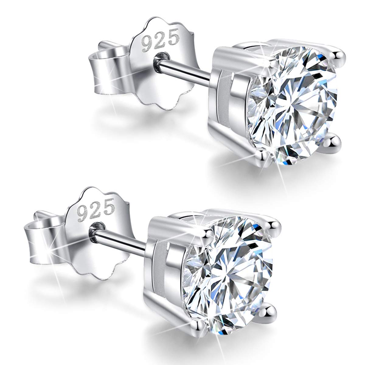 CUTEFEEL Gold Plated Sterling Silver CZ Stud Earrings