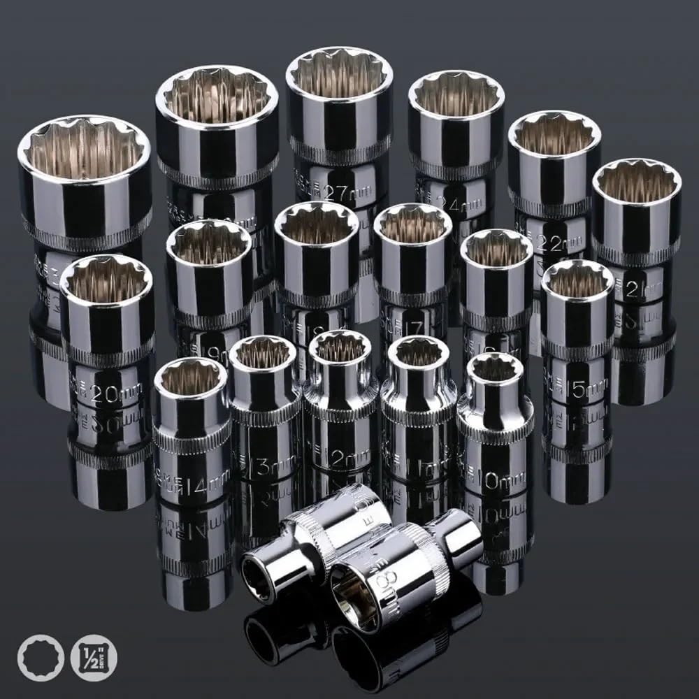 1/2 "napęd 12-punktowy krótki bit nasadowy 8-32mm klucz grzechotkowy zestaw zębów do samochodów naprawa Zestaw przedłużek(27mm 1Pcs)