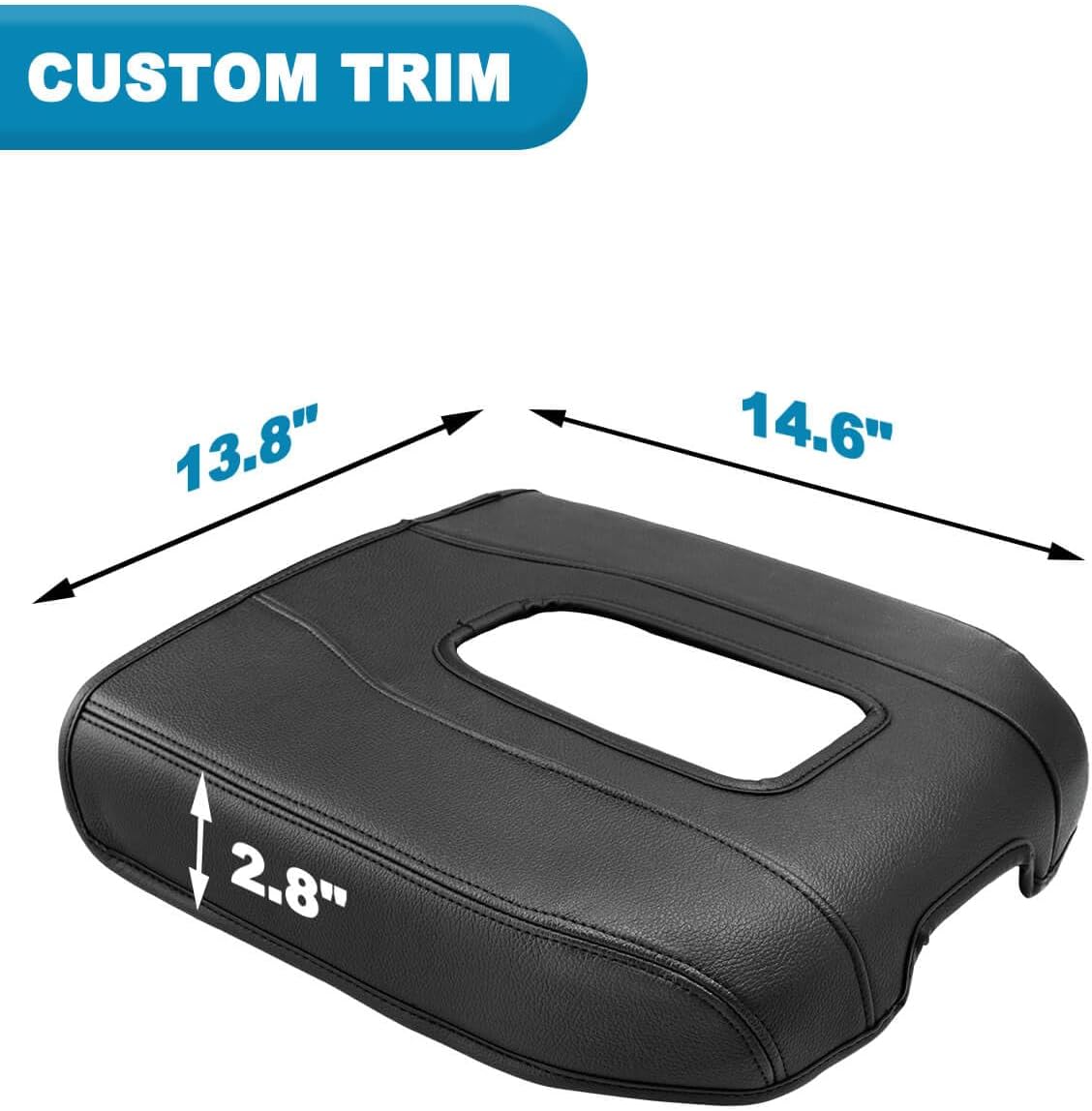 Center Console Armrest Cover for GMC Sierra & Chevy Silverado 2019-2026, Tahoe & Yukon & Suburban 2021-2026, Floor Console Bucket Seat Only, Vinyl Leather Trim, Scratchproof, Black