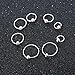 Sllaiss 4 Pairs 925 Sterling Silver Ball Hoop Earrings Cartilage Small Hoop Earrings Set for Women Men Hypoallergenic 6mm 8mm 10mm 12mm