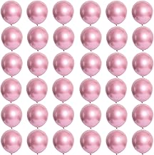 Pale Pink Chrome Large Balloon,Metallic Pink Balloons 5 inch,36 Pcs Thick Natural Latex Balloon Shiny Adults Birthday Tiny Balloon for Adults Wedding,Graduation,Retirement Anniversary Party Decor