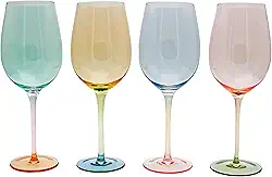 Jogo de 4 Taças para Vinho em Vidro 550Ml A25Cm Colorido Fracalanza - Full Fit