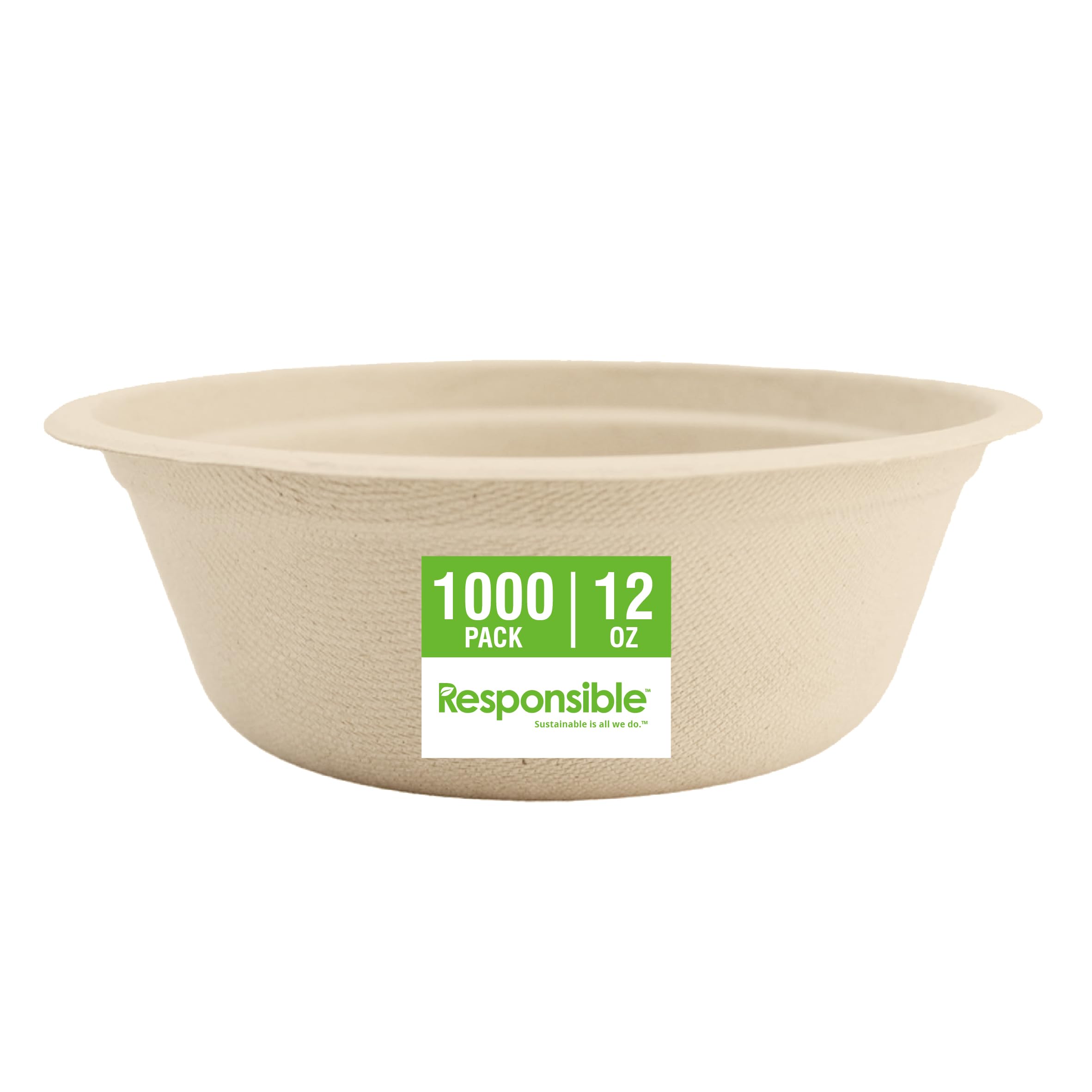 Responsible Products 12 oz (1000 Count) / Natural Brown / Casual Bowls
