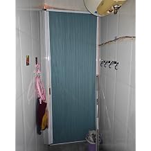 Akordeon Kap , Mavi Akordeon Katlan r Kap  - Banyo ve Mutfak i in S rg l  Akordeon Kap , Metal  er eveli Geri  ekilebilir Dokuma Olmayan Panel, Yerden Tasarruflu   Kap  24x80 in  / 60x203 cm
