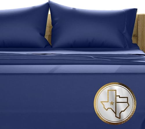 Miniatura 11 de TEXAS LINEN CO. Juego de sábanas de algodón egipcio 100% tamaño King - Sábanas de algodón egipcio de lujo de 1500 hilos tamaño King, bolsillo