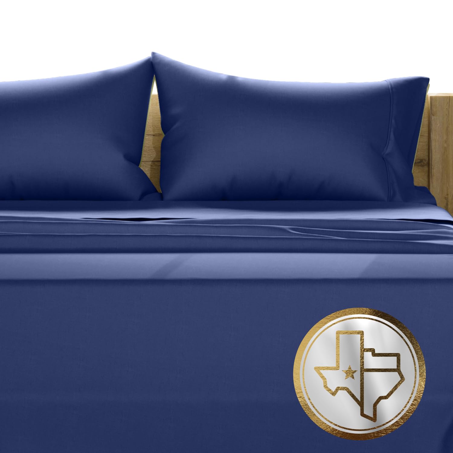 TEXAS LINEN CO. 100% Egyptian Cotton Queen Sheets Set - Luxury 1500 Thread Count Egyptian Cotton Sheets Queen Size Bed Set, 17" Deep Pocket, Soft,