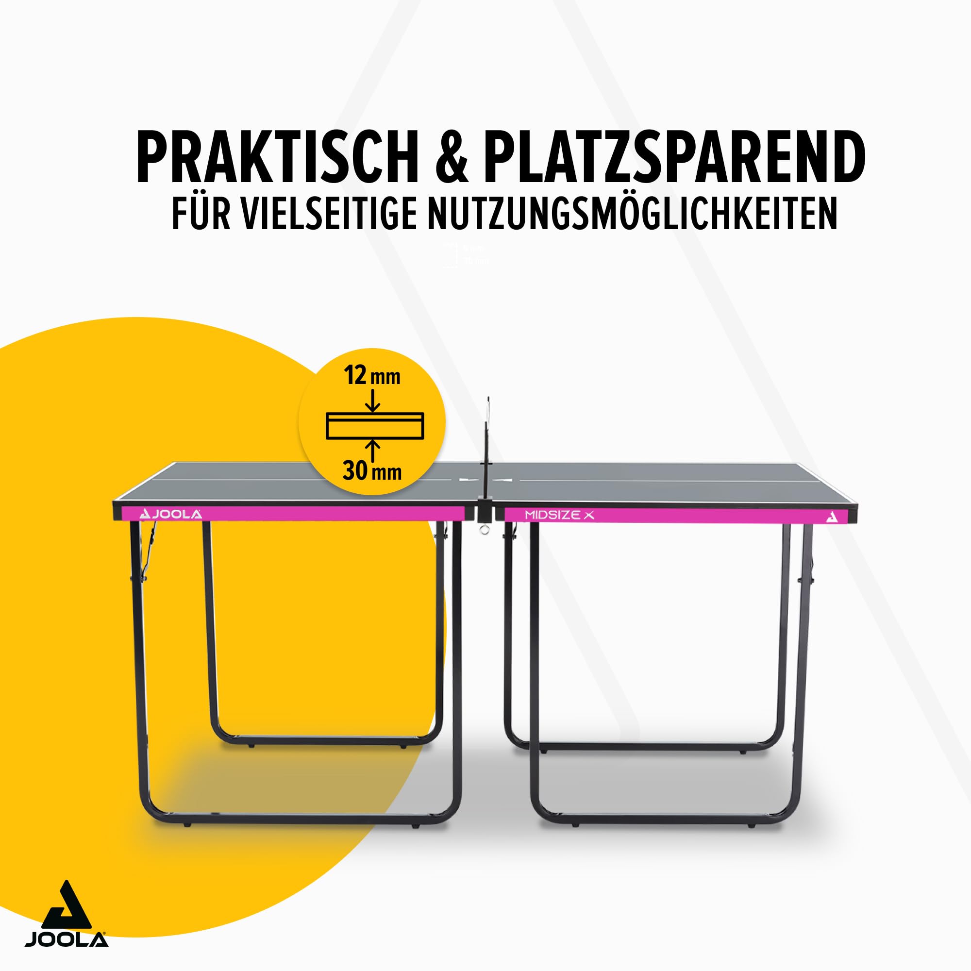 JOOLA Midsize Tischtennisplatte, Freizeittisch, Tischtennistisch inklusive Tischtennisnetz