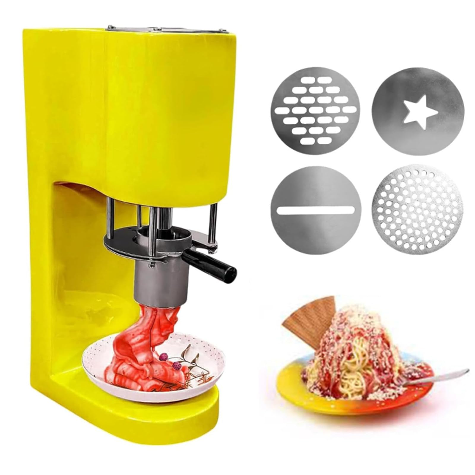 Machine à crème glacée à spaghetti, machine à fabriquer des formes de nouilles pour les magasins de crème glacée, les restaurants et les snack-bars