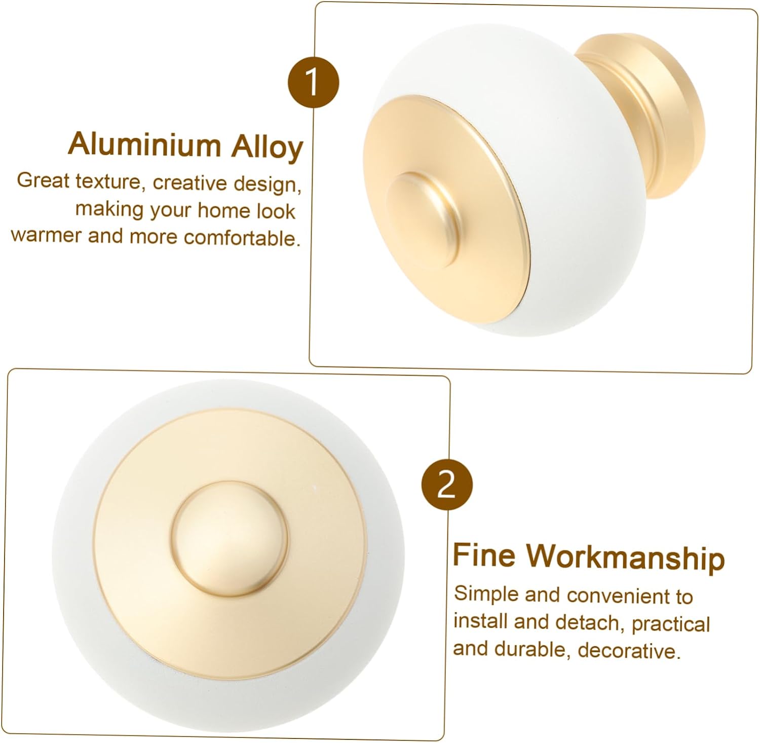2pcs Decorative Curtain Rod Finials Chic Window Curtain Accessories Elegant Ends for Home to Clean Housewarming Finish