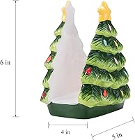 Vista 2 de Servilletero de árbol de Navidad - Diseño de cerámica pintado a mano