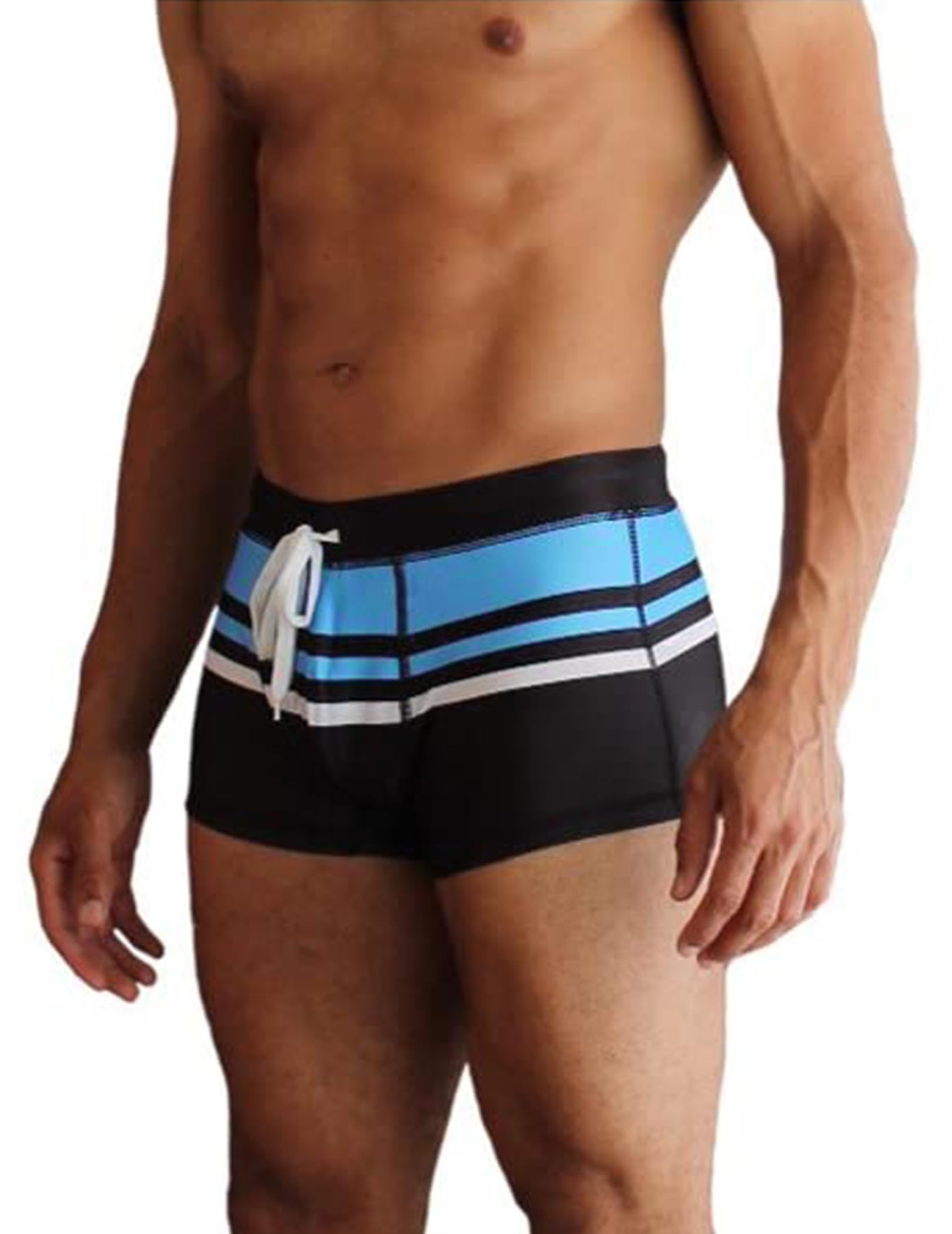 Men's Square Leg Swim Briefs Tight Swim Trunks Swimsuit Athletic Bathing Suit Swimwear with Liner