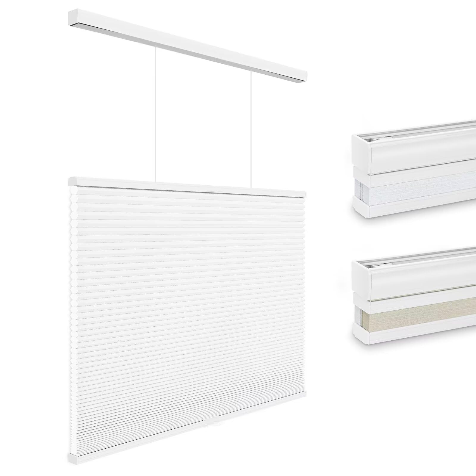 Changshade Light Filtering Cellular Shades Cordless, Top Down Bottom Up Blinds for Windows, 1.5" Single Cell Pleated Honeycomb Window Shades for Bedroom, Child Room,19" Width x36 Height,White
