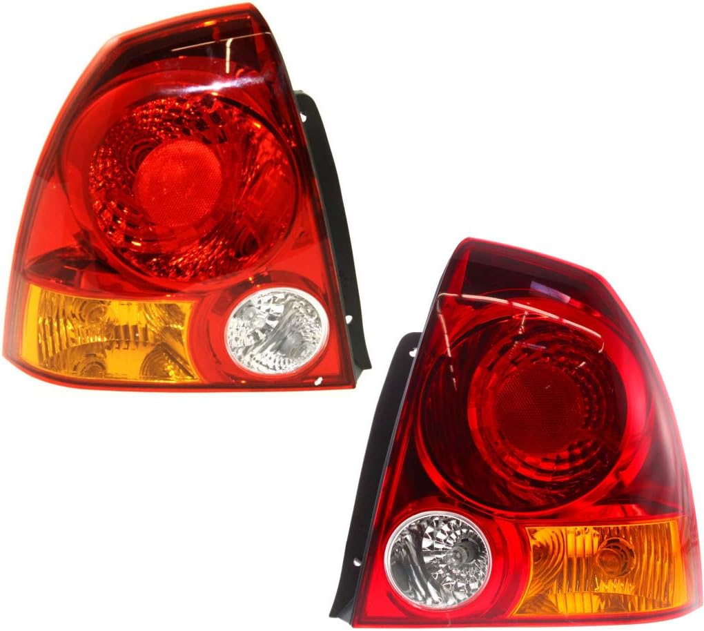 KarParts360 For 2003 2004 2005 2006 Hyundai Accent Tail Light Assembly Driver and Passenger Side Pair | HY2800122 | HY2801122 | 92401-25520 | 92402-25520