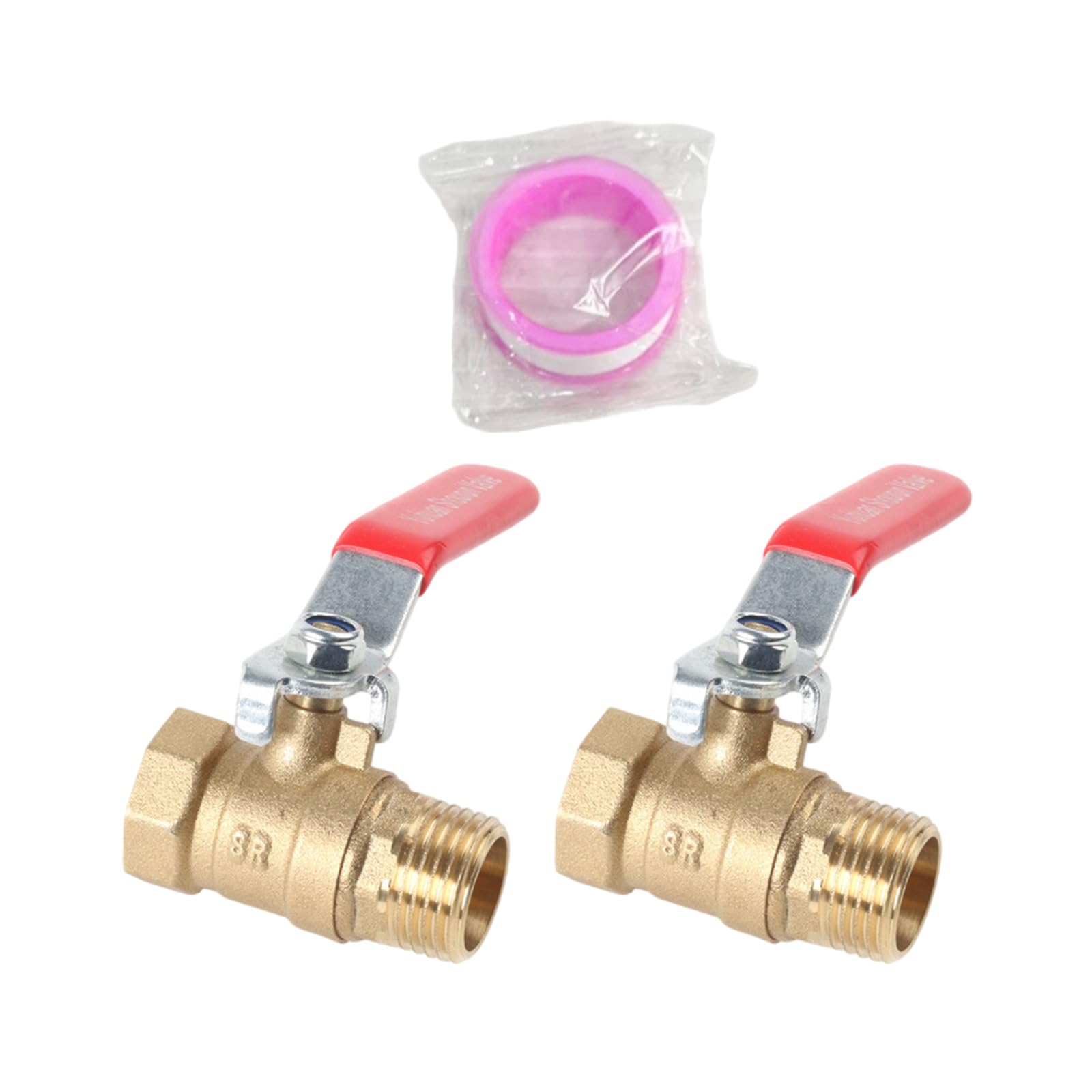 2PCS Strong Brass Ball Valves Set with Internal External Threads Heavy Duty for Fluid Control in Multiple Applications Copper Ball Gate