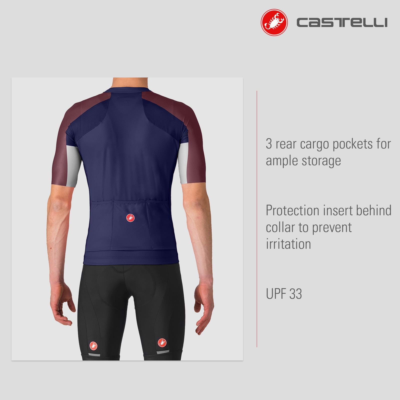 CASTELLI Entrata 6 Trikot für Herren, UPF Sonnenschutz, Viertelärmel, Trikot für Rennrad, Gravel-Biking & Rennen