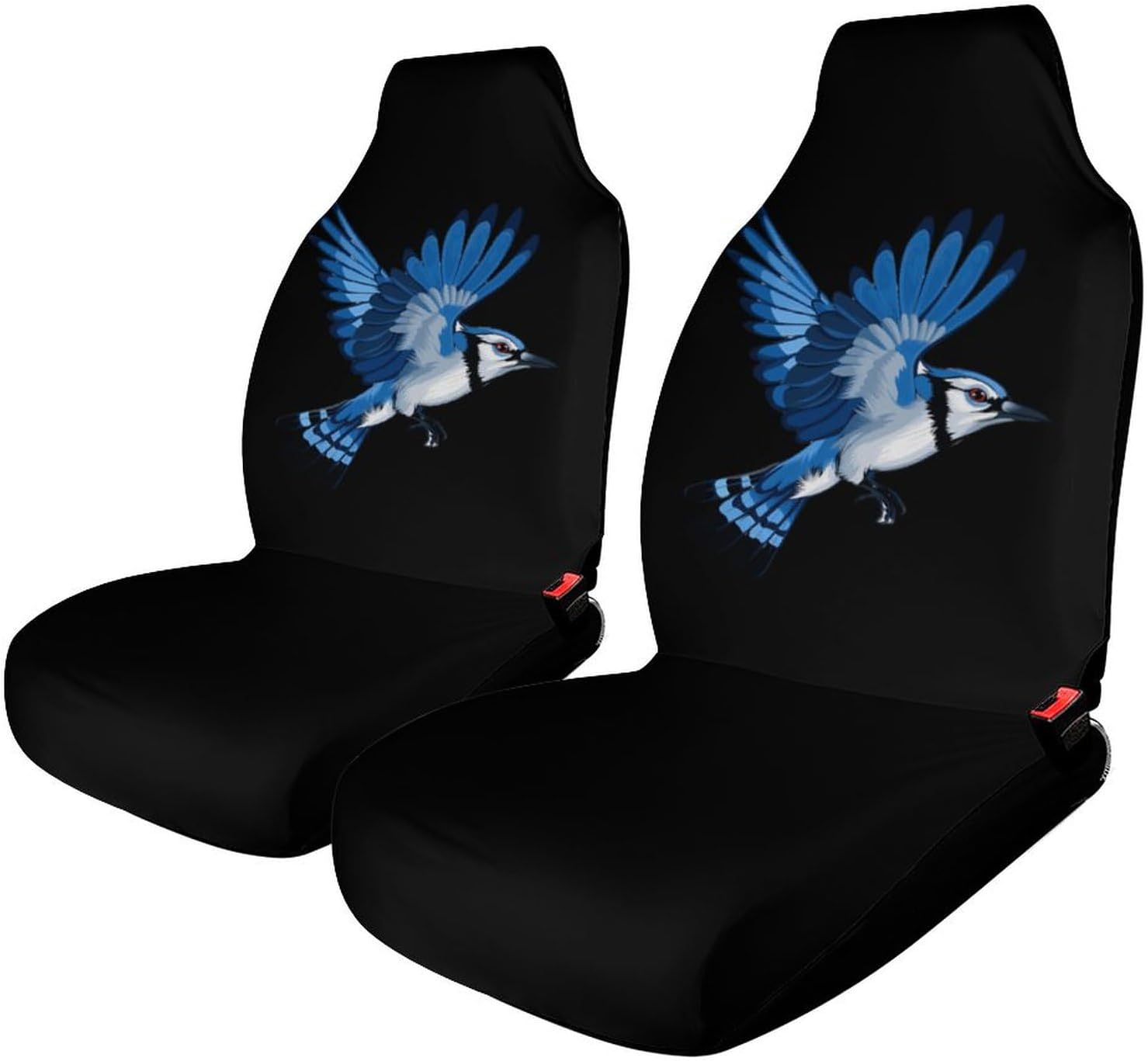 Animal Bird Blue Jay Car Seat Covers Automotive Seat Covers Car Seat Protector Auto Front Seats Protector for Most Cars 2PCS