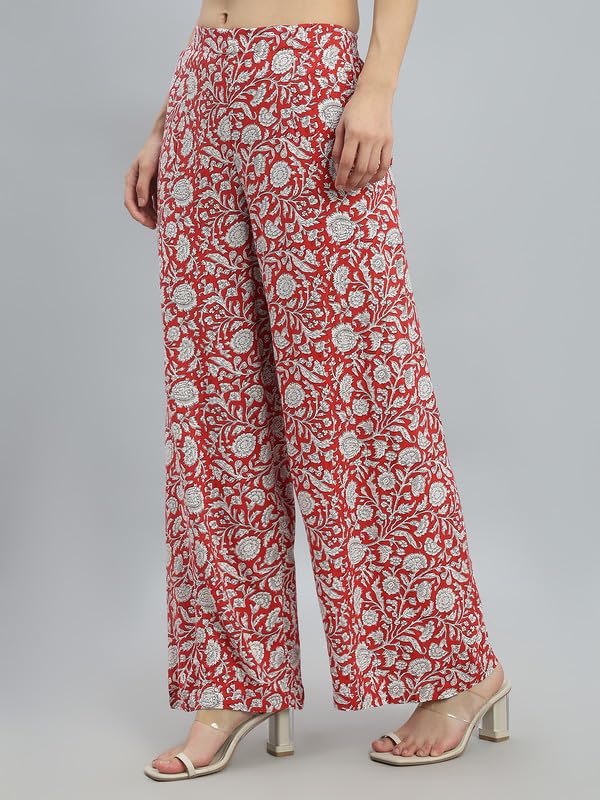 Image of GO COLORS Soft Viscose Printed Palazzo Full Length for Women| Breathable, Mid Rise