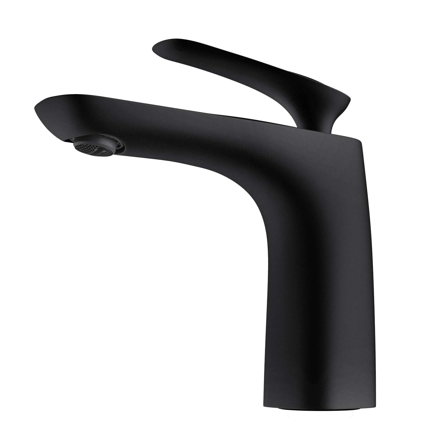 Durovin Bathrooms Monobloc Basin Mixer Tap - Single Lever Handle - Bubbler Spout Sink Faucet - Matte Black