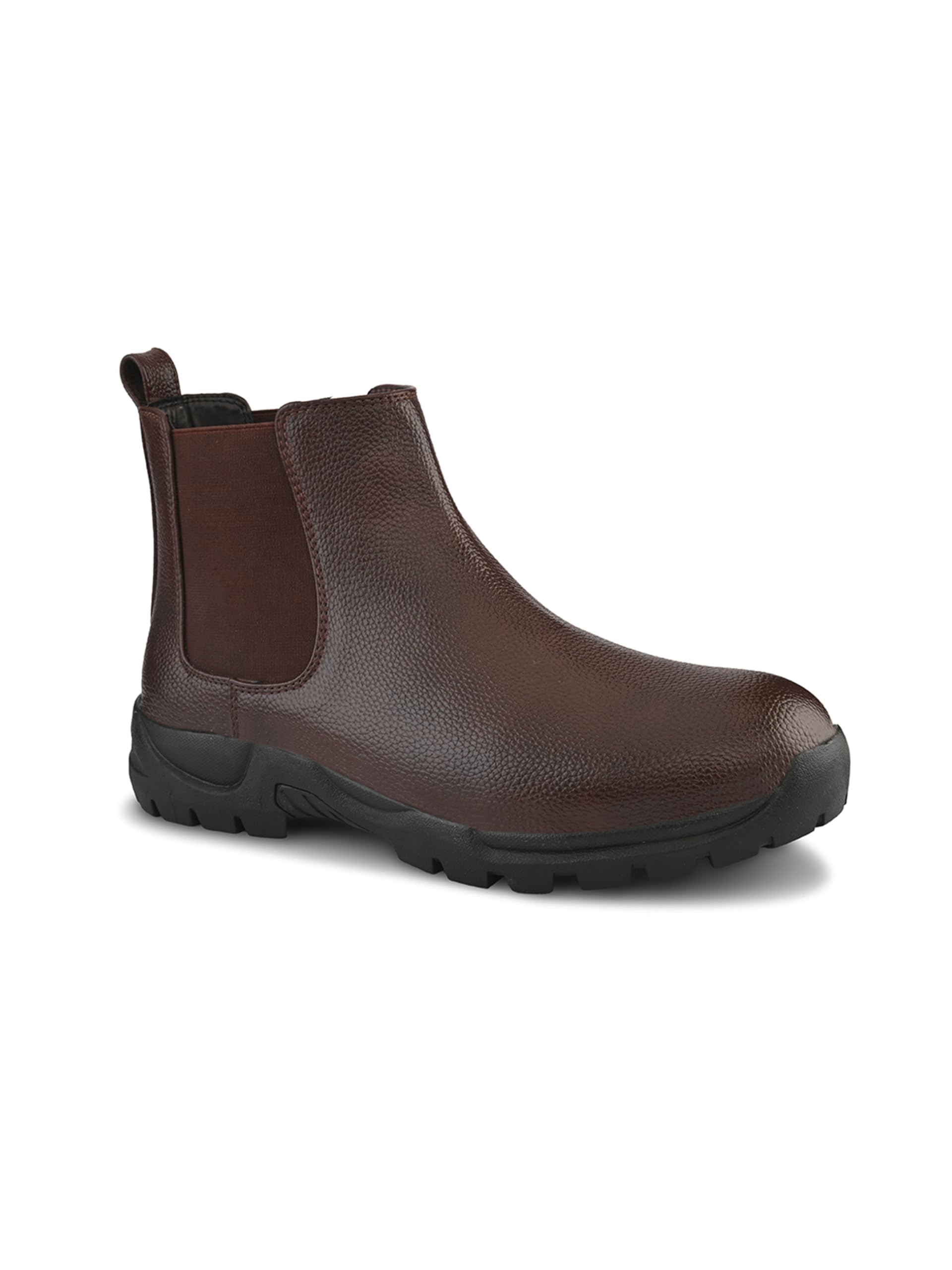 stanphord Men’s Brown Chelsea Boots | Slip-On Ankle Boots for Men | Textured Synthetic Leather | Casual Shoes - TPZN 2237 BROWN-9-picture-24