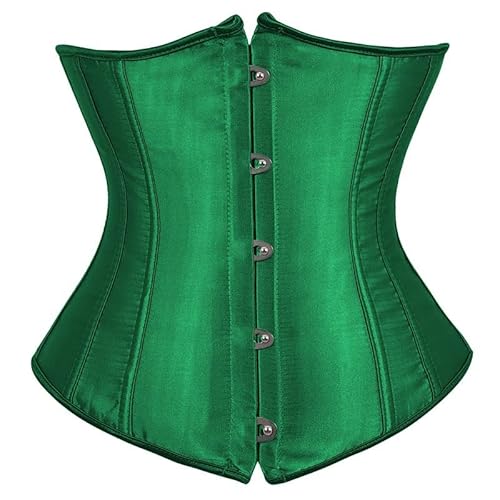 Corset Corselet Cinta Modeladora Redutora Delineadora Underbust Acetinado Verde M527