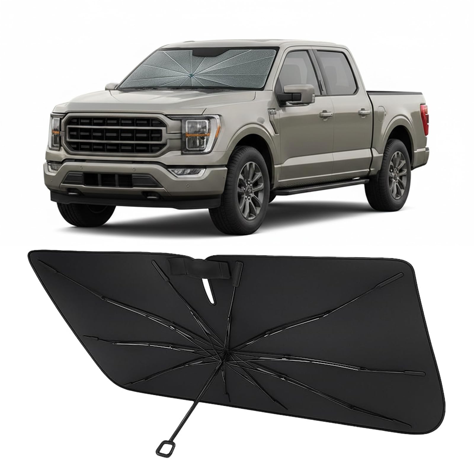 Proadsy Custom Fit Windshield Sun Shade Umbrella for 2021-2026 Ford F-150