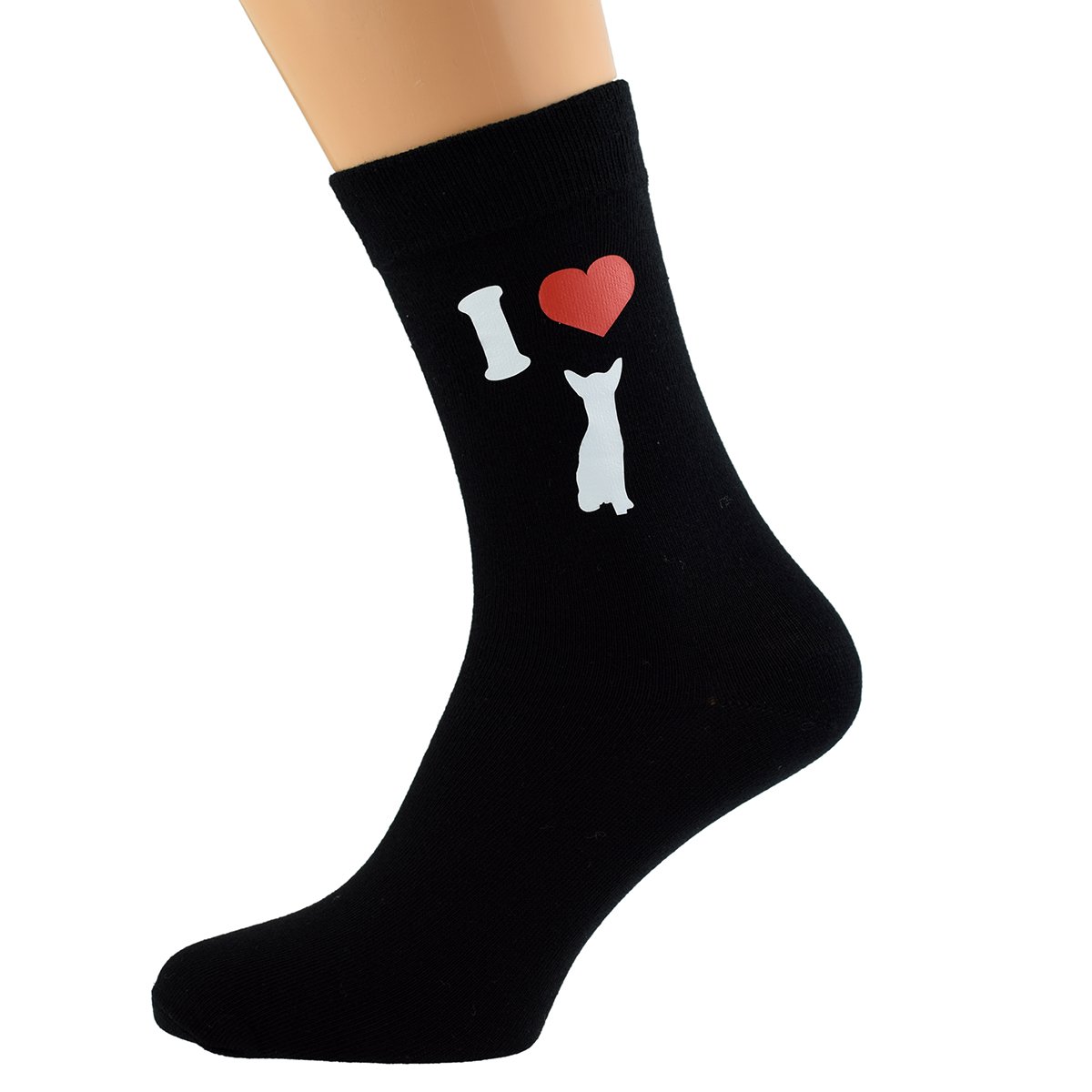 Gtr-Prestige Giftware Men's White I Love Chihuahuas Black Socks Uk Size 6-12 Eur 39-46 (X6n082)