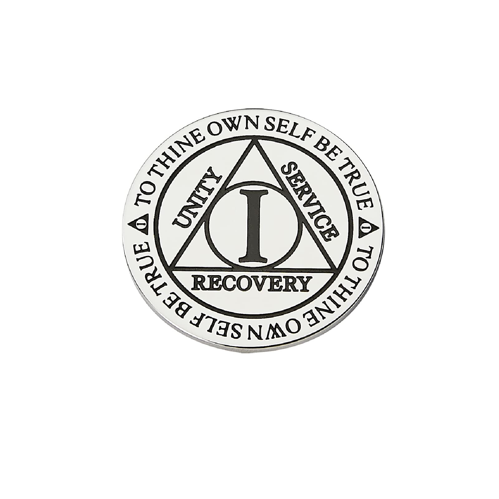 CJ&M Moneda de sobriedad de acero inoxidable de 1 año, triple chip AA, chip de sobriedad anónima de alcohólicos, regalos anónimos de alcohólicos (1 año)