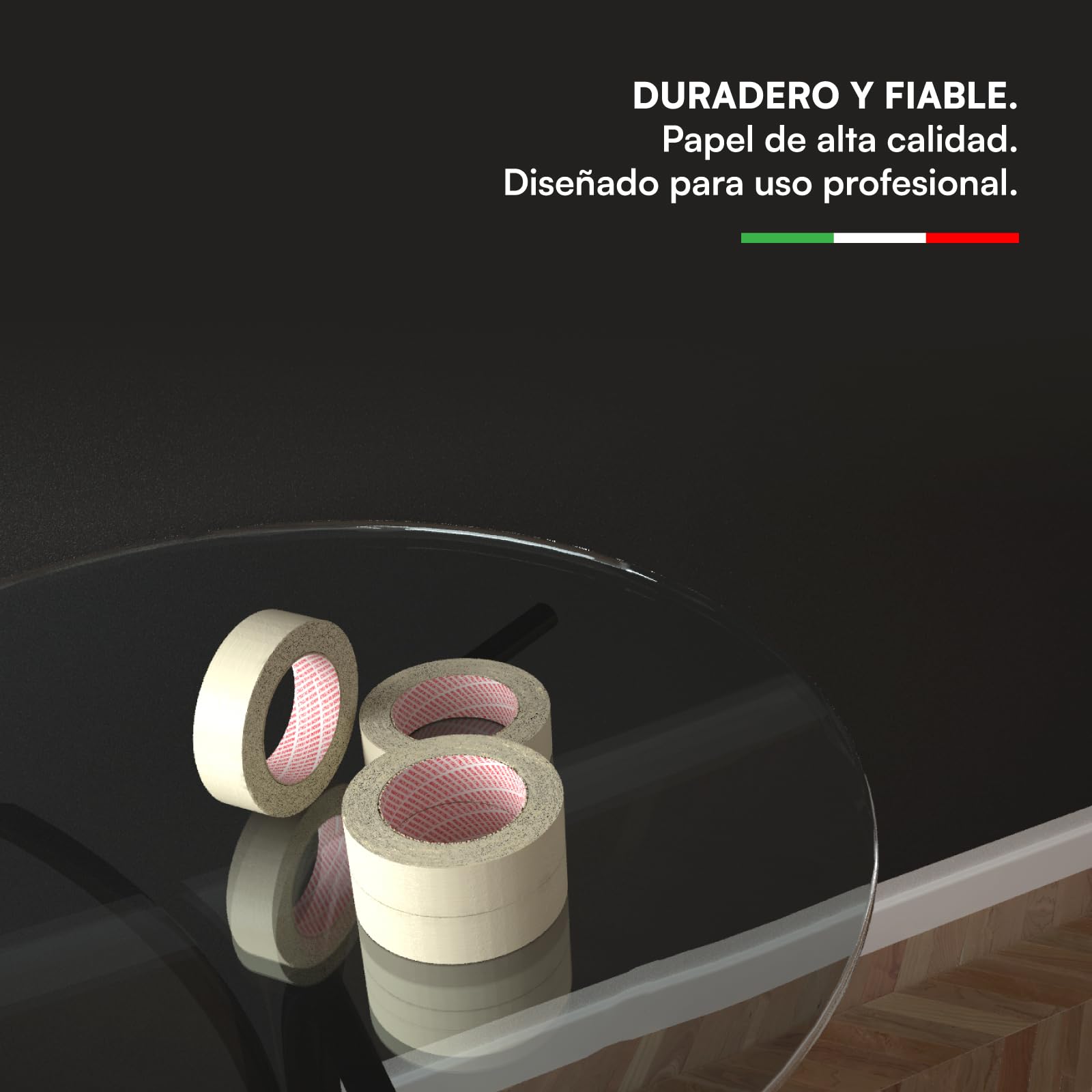 DNK TRADE 10x Cinta de Carrocero Para Pintar y Enmascarar 30mm x 50m - Removible Sin Residuos, Sin Disolventes - Cinta de Pintor Con Papel