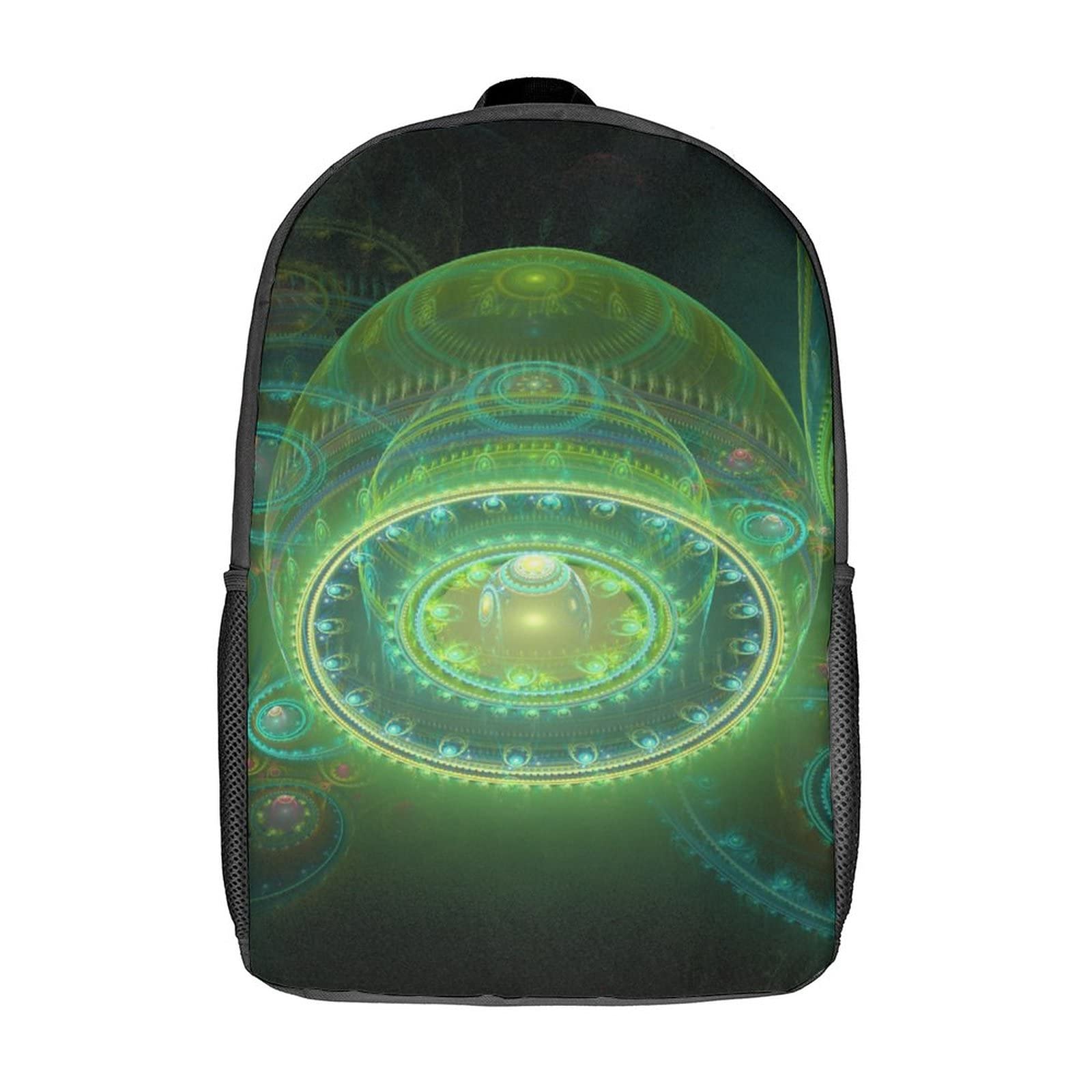 Sac à dos d'école 17 pouces imprimé 3D vert classique et unisexe pour voyage - 8