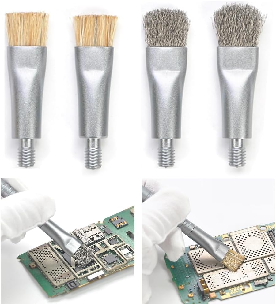 4Pcs Antistatic Brush Heads for Phone Motherboard and PCB Cleaning Glues Removal