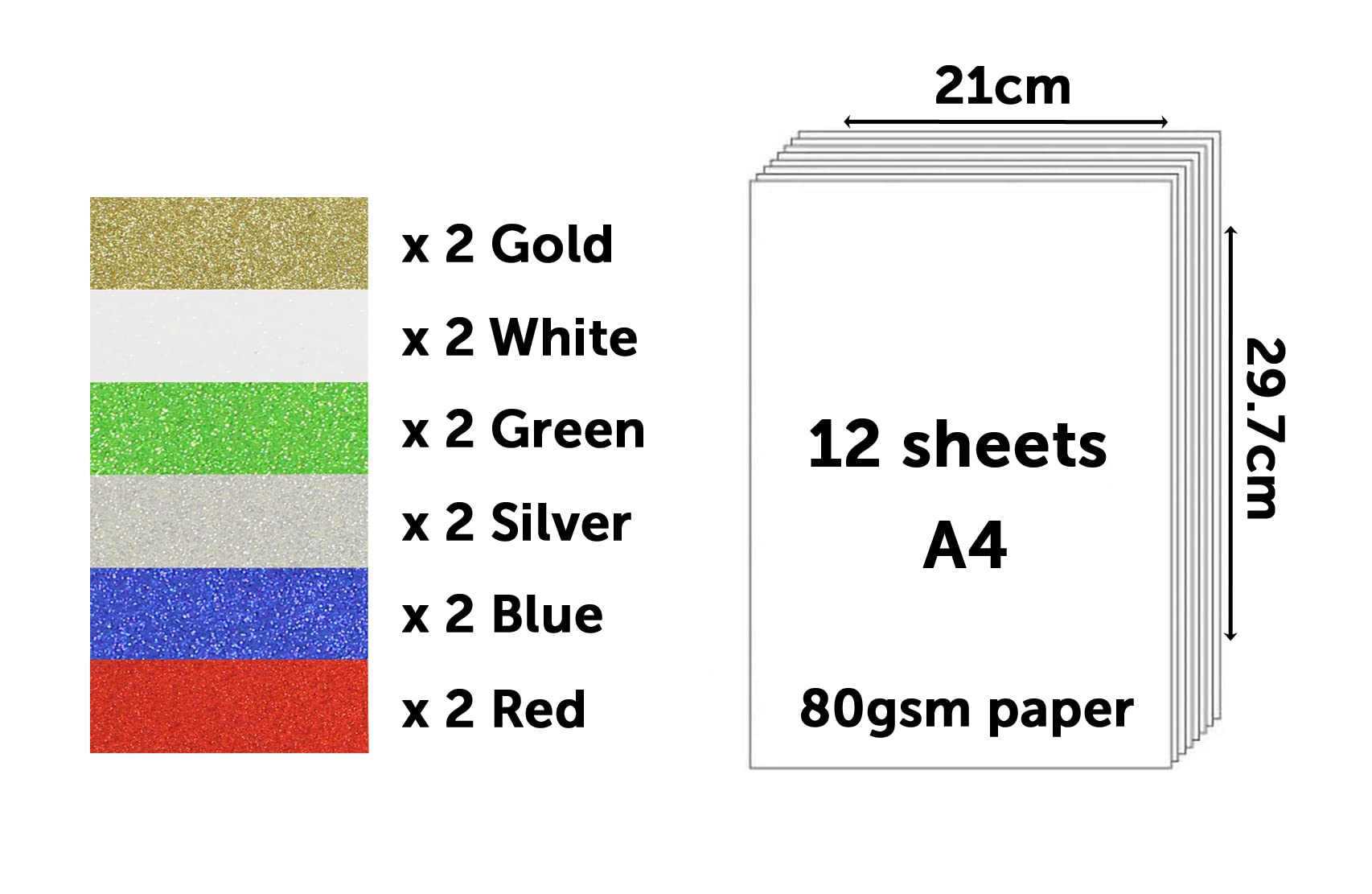 Bright Ideas Papier pa i kartka, asortyment brokatów, A4 PK12