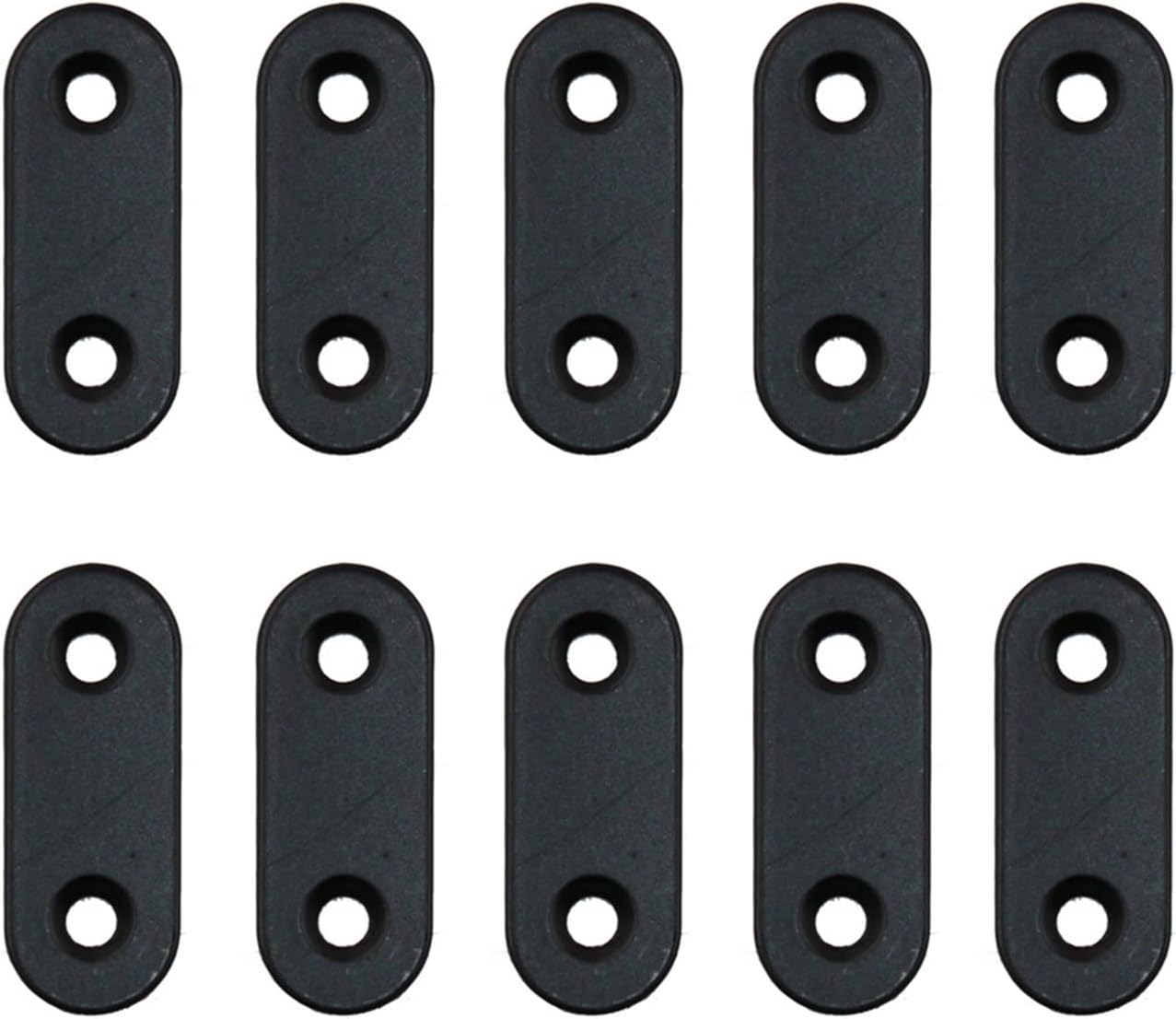WANGMUMU 10Pcs Stainless Steel Black Straight Brace Flat
