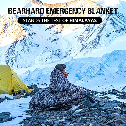 Bearhard 3.0 Heavy Duty Emergency Blanket, Emergency Tarp, Insulated Blanket, Thermal Waterproof Survival Space Blanket for Hiking, Camping, Blue