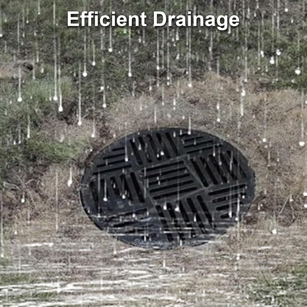 Copertura per griglia di scarico in ghisa per esterni, ricambio per scarichi da trincea, dimensioni da 19,8 cm a 61 cm, filtro per fognatura durevole per una gestione efficace dell'acqua e soluzioni