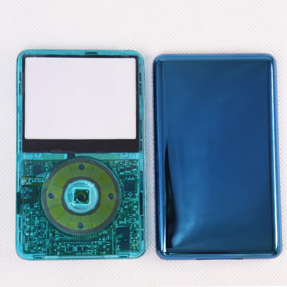 Transparent Blue Plastic Front Faceplate Housing Case Cover clickwheel Center Button for iPod 5th 5.5Gen Video 30GB 60GB 80GB