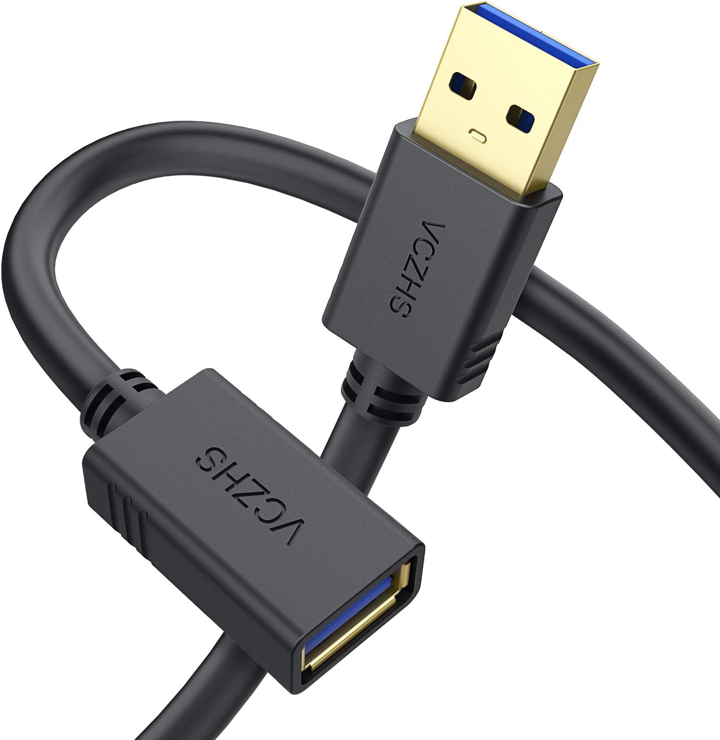 VCZHS Tech Short USB Extension Cable 0.6m - High Speed USB 3.0 Extender Male to Female Cord, Durable & Flexible for Mouse, Keyboard, Printer, Flash Drive, Webcam, and More