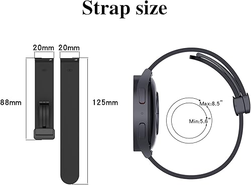 Miniatura 7 de Correa de silicona compatible con Huawei Watch, correa de silicona deportiva con hebilla magnética de metal inoxidable para reloj Huawei, correa de