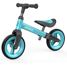 Bobike Balance Bike Toys for Toddlers 1-3 Years Old Girls Boys Adjustable Seat and Handlebar No Pedals Training Bike Best Gift for Kids Blue