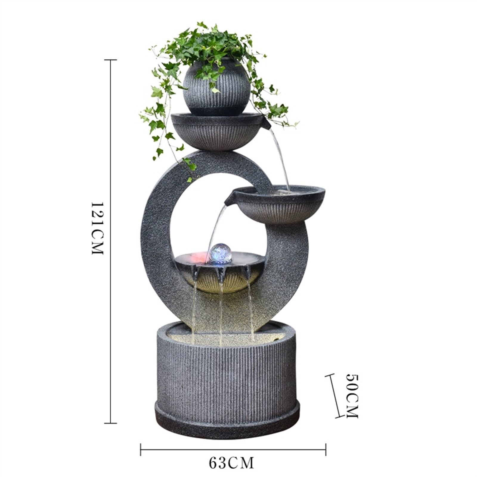 Jingzai202405 Indoor Floor Fountain Simple Modern Automatic Water Circulation Water System Floor Decoration, Living Room Courtyard Fountain Fish Pond Landscape Decoration Water Fountain