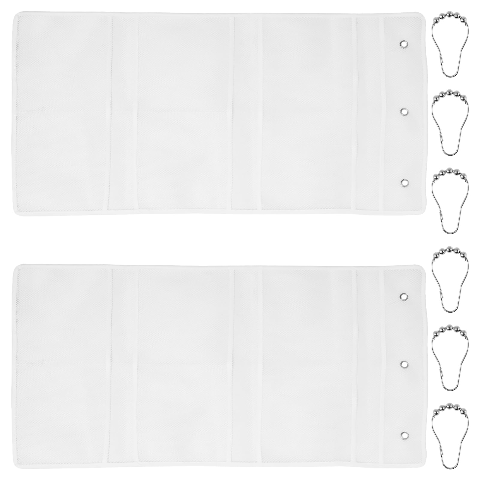 2 or 3 Pcs 7 Pockets Mesh Shower Caddy with Hooks Hanging Mesh Shower Organizer Fast Dry Shower