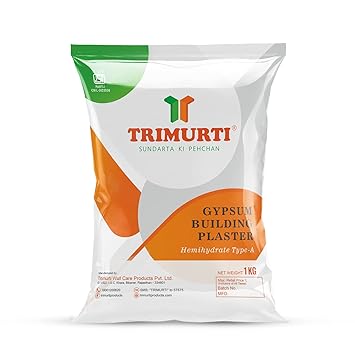 Trimurti Plaster of Paris Gypsum Powder POP for Sculptures, Mould Making, Repairs, Art Projects & Wall Protective Coating- 1 KG