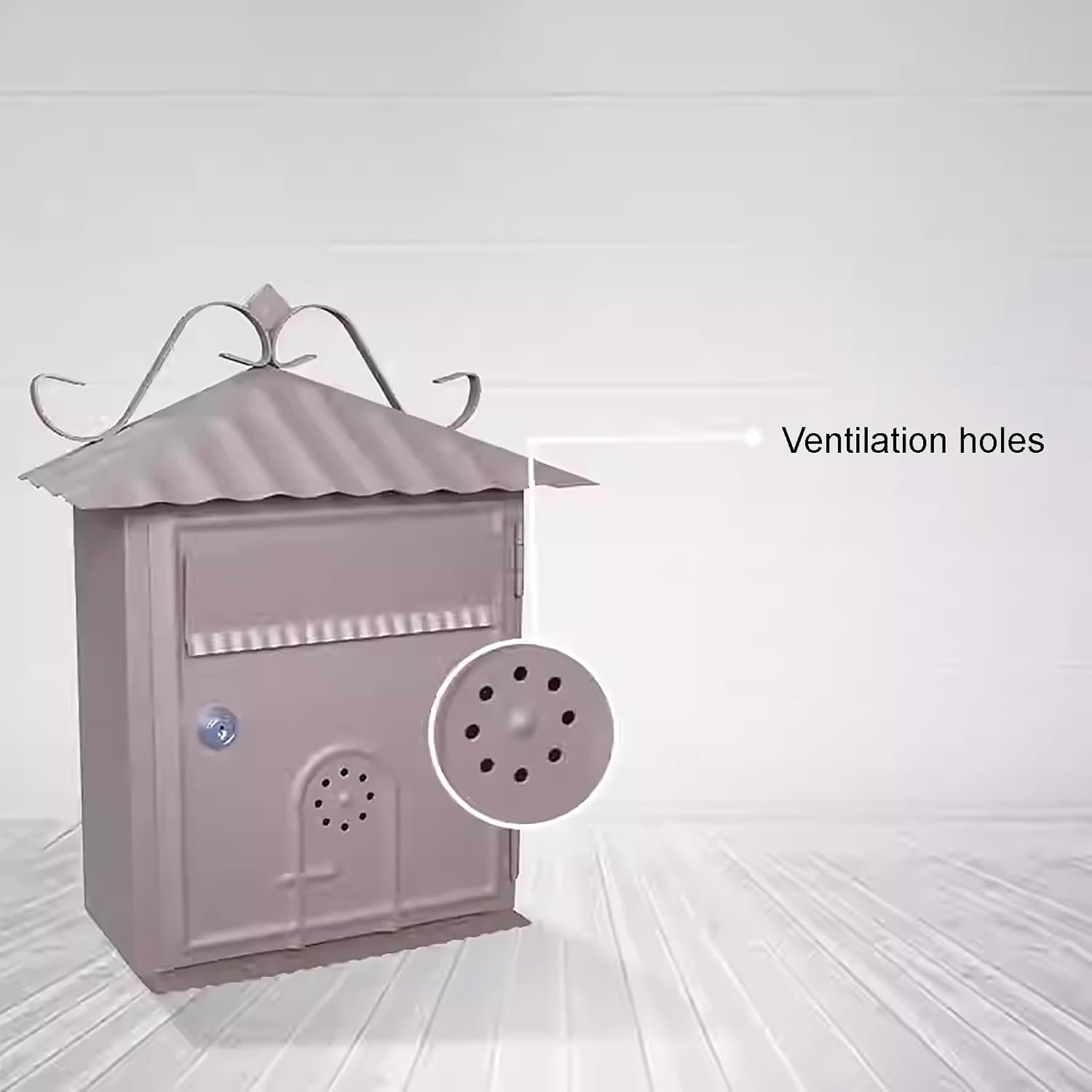 Galvanized Steel Mailbox, Security Postbox with Key Lock, Easy to Install, Large Curbside Mailbox for House Outside Or Residential
