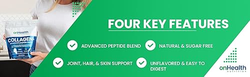 Miniatura 7 de Péptidos de colágeno, tipos I, II, III, V, X, proteína completa sin sabor en polvo con los 9 aminoácidos esenciales, biotina, ácido hialurónico y