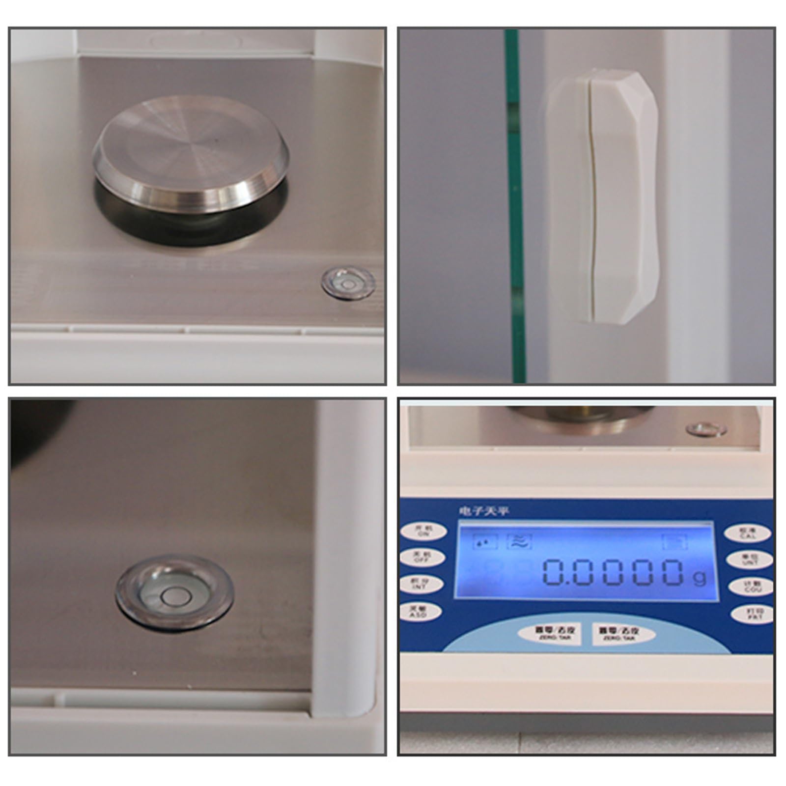 Elektronische Analysenwaage, 0,001 g präzise Digitalwaage, mit LCD-Anzeige, Windschutzscheibe, RS232-Schnittstelle, Waage für Labor, Juweliergeschäft
