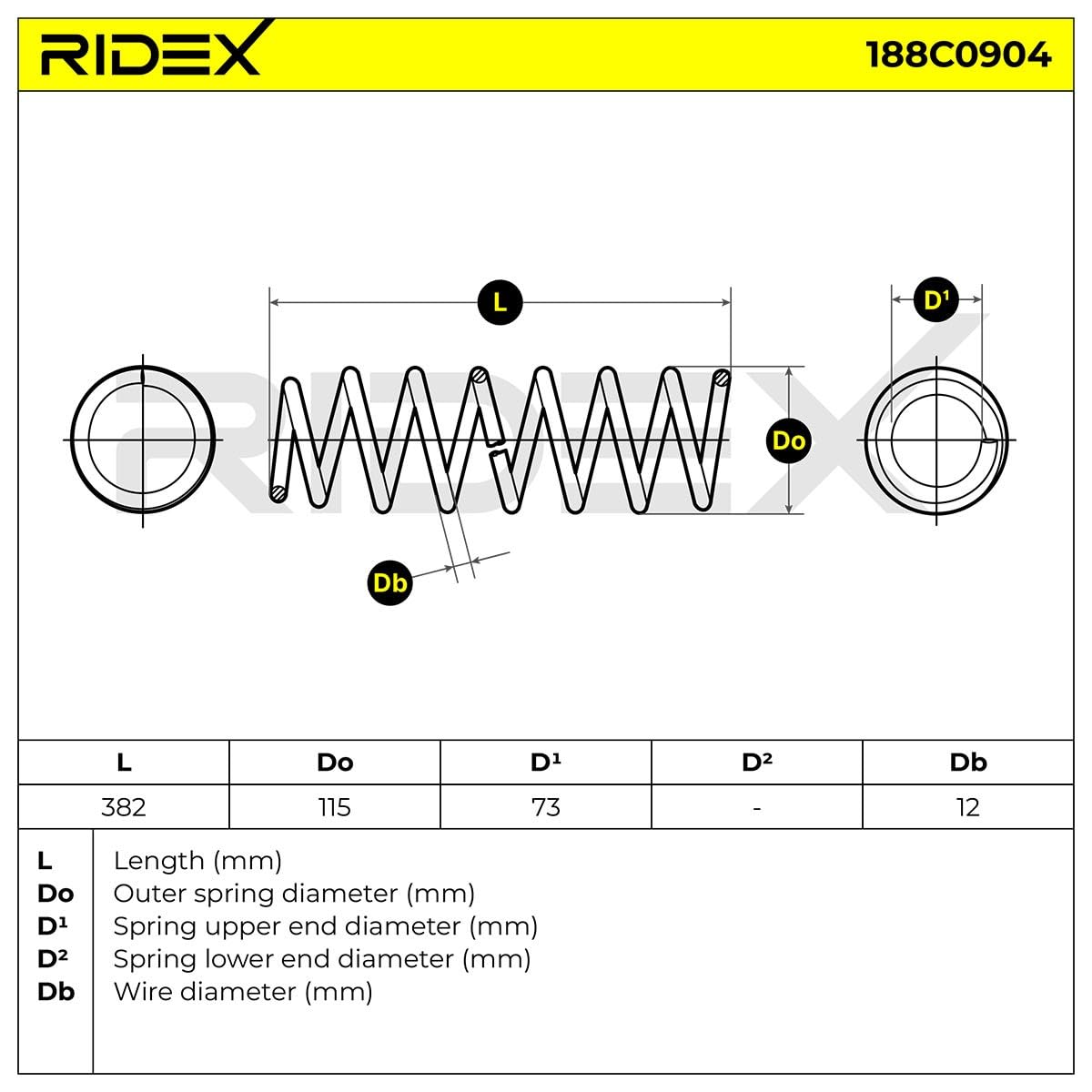 RIDEX 188C0904 2x Federn Fahrwerksfedern Vorne Kompatibel mit BMW 5 Touring F11 31336794634 31336794635 31336794636